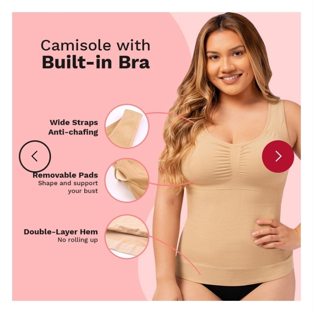 NWT Woman ocean cami tank top with 5 zones insta shaper technology size XL beige